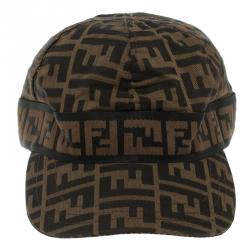 Pre Owned Fendi Brown Zucca Print Baseball Cap L