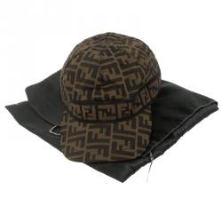 Pre Owned Fendi Brown Zucca Print Baseball Cap L