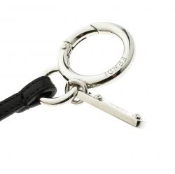 Pre Owned Fendi Mini Karlito Fur Leather Silver Tone Bag Charm