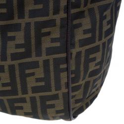 Fendi Tobacco Zucca Leather and Canvas Duffel Bag
