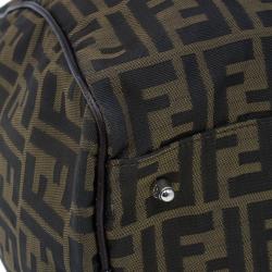 Fendi Tobacco Zucca Leather and Canvas Duffel Bag