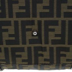 Fendi Tobacco Zucca Leather and Canvas Duffel Bag