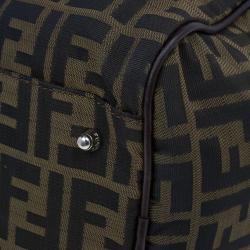 Fendi Tobacco Zucca Leather and Canvas Duffel Bag