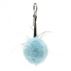 Pre Owned Fendi Multicolor Fur Silver Tone Bug Bag Charm
