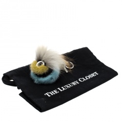 Pre Owned Fendi Multicolor Fur Silver Tone Bug Bag Charm