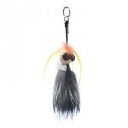 Pre Owned Fendi Multicolor Fur And Leather Mini Karlito Bag Charm