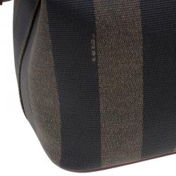 مملوكة مسبقًا Fendi Brown Pequin Large Cosmetic Bag