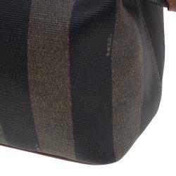 مملوكة مسبقًا Fendi Brown Pequin Large Cosmetic Bag