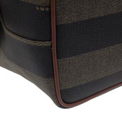 مملوكة مسبقًا Fendi Brown Pequin Large Cosmetic Bag