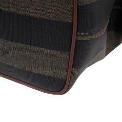 مملوكة مسبقًا Fendi Brown Pequin Large Cosmetic Bag