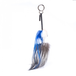 Pre Owned Fendi Multicolor Fur And Leather Mini Karlito Bag Charm