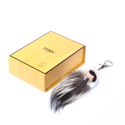 Pre Owned Fendi Multicolor Fur And Leather Mini Karlito Bag Charm