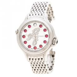 Fendi Silver Stainless Steel Crazy Carats Women's Wristwatch 38mm
