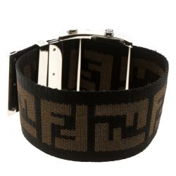 Pre Owned Fendi Black Stainless Steel Diamond Zip Code 1120G Women's Wristwatch 40 mm