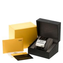 Pre Owned Fendi Black Stainless Steel Diamond Zip Code 1120G Women's Wristwatch 40 mm