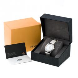 Pre Owned Fendi White Mother of Pearl Stainless Steel Selleria Women's Wristwatch 37 mm