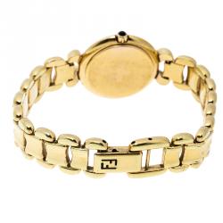 مملوكة مسبقًا Fendi Yellow Mother of Pearl Gold Tone 700L Women's Wristwatch 25 mm