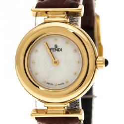 Pre Owned Fendi White Mother of Pearl 320L Women's Wristwatch 23 mm