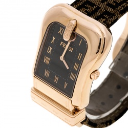 Pre Owned Fendi Black Zucca Canvas B. Fendi Women's Wristwatch 33 mm