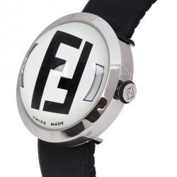 مملوكة مسبقًا Fendi White Stainless Steel Bubble Women's Wristwatch 38MM