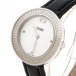 Pre Owned Fendi White Stainless Steel My Way 35000S Women's Wristwatch 28 mm