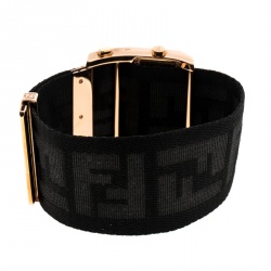 Pre Owned Fendi Yellow Rose Gold Plated Stainless Steel 1140G Zip Code Women Wristwatch 46 mm