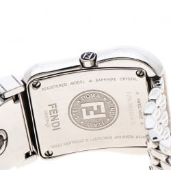 Pre Owned Fendi White Mother of Pearl Stainless Steel And Diamond B. Fendi 3800G Women's Wristwatch 33mm