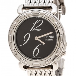 Pre Owned Fendi Brown Stainless Steel Selleria 8100M Women's Wristwatch 37 mm