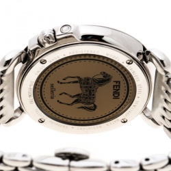 Pre Owned Fendi Brown Stainless Steel Selleria 8100M Women's Wristwatch 37 mm