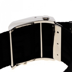 Pre Owned Fendi Black Stainless Steel Diamond Zip Code 1120G Women's Wristwatch 46 mm