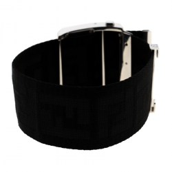 Pre Owned Fendi Black Stainless Steel Diamond Zip Code 1120G Women's Wristwatch 46 mm