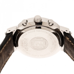 Pre Owned Fendi White Stainless Steel 4500L Chronograph Women's Wristwatch 32 mm