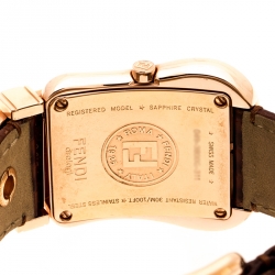Fendi White Mother of Pearl Rose Gold Plated Stainless Steel B.Fendi 3800G Women's Wristwatch 33 mm