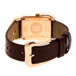 Fendi White Mother of Pearl Rose Gold Plated Stainless Steel B.Fendi 3800G Women's Wristwatch 33 mm
