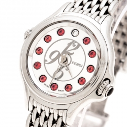 Pre Owned Fendi Silver Stainless Steel Crazy Carats 10500L Women's Wristwatch 33 mm