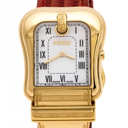 Fendi Mother of Pearl Gold Plated Stainless Steel B.Fendi 3800G Women's Wristwatch 33 mm