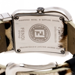 Pre Owned Fendi Leopard Print Stainless Steel B.Fendi 3800G Women's Wristwatch 33 mm