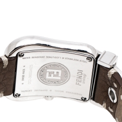 Pre Owned Fendi Mother of Pearl Stainless Steel Diamond B.Fendi 3800G Women's Wristwatch 33 mm