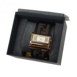 Pre Owned Fendi Diamonds and Gold Fittings Zip Code Womens Wristwatch 40 MM