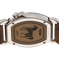 Pre Owned Fendi MOP Stainless Steel Diamond Selleria 8400M Women's Wristwatch 34 MM