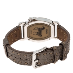 Pre Owned Fendi MOP Stainless Steel Diamond Selleria 8400M Women's Wristwatch 34 MM