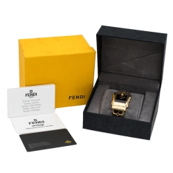 Fendi Black Gold Plated Stainless Steel Canvas B.Fendi 3800G Women's Wristwatch 33 mm