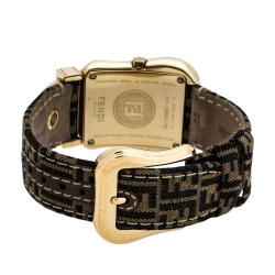 Fendi Black Gold Plated Stainless Steel Canvas B.Fendi 3800G Women's Wristwatch 33 mm