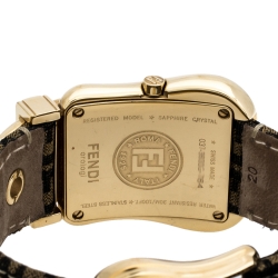 Fendi Black Gold Plated Stainless Steel Canvas B.Fendi 3800G Women's Wristwatch 33 mm