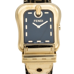 Fendi Black Gold Plated Stainless Steel Canvas B.Fendi 3800G Women's Wristwatch 33 mm