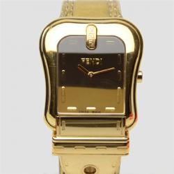 Fendi Gold Nougat Leather B Womens Wristwatch 33 MM