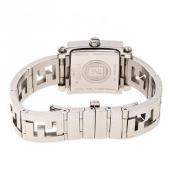 Fendi Black Stainless Steel Quadro Women's Wristwatch 25MM