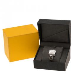 Fendi Black Stainless Steel Quadro Women's Wristwatch 25MM
