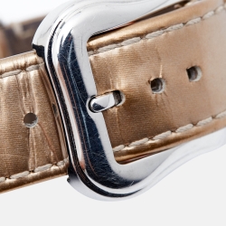 Pre Owned Fendi Mother of Pearl Two Tone Stainless Steel Leather B.Fendi 3800G Women's Wristwatch 33 mm