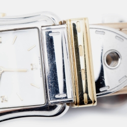 Pre Owned Fendi Mother of Pearl Two Tone Stainless Steel Leather B.Fendi 3800G Women's Wristwatch 33 mm